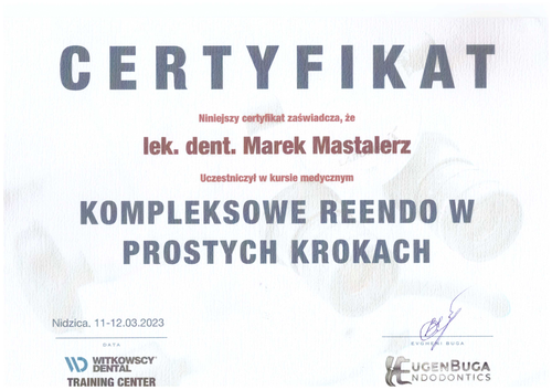 certyfikat Marek Mastelarz