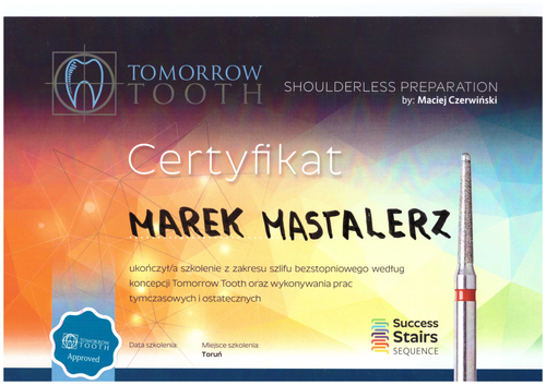 certyfikat Marek Mastelarz