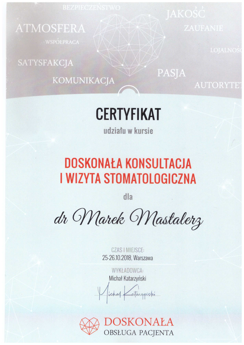certyfikat Marek Mastelarz