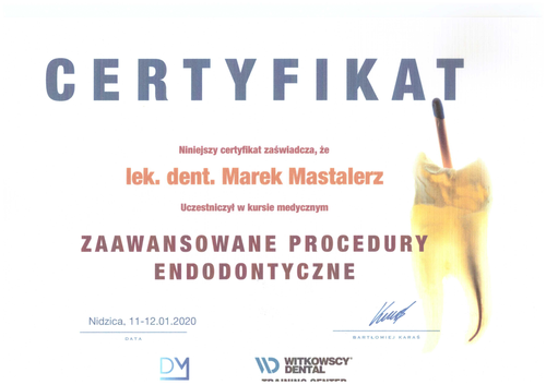 certyfikat Marek Mastelarz