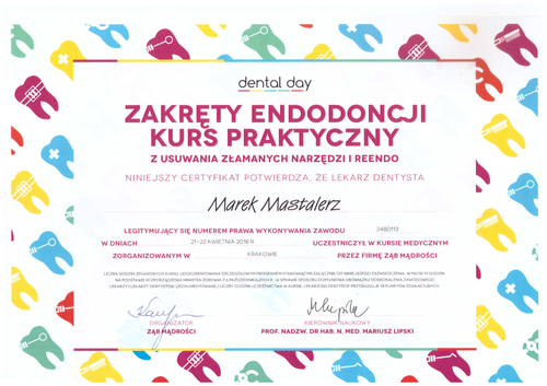 certyfikat Marek Mastelarz
