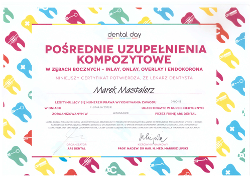 certyfikat Marek Mastelarz