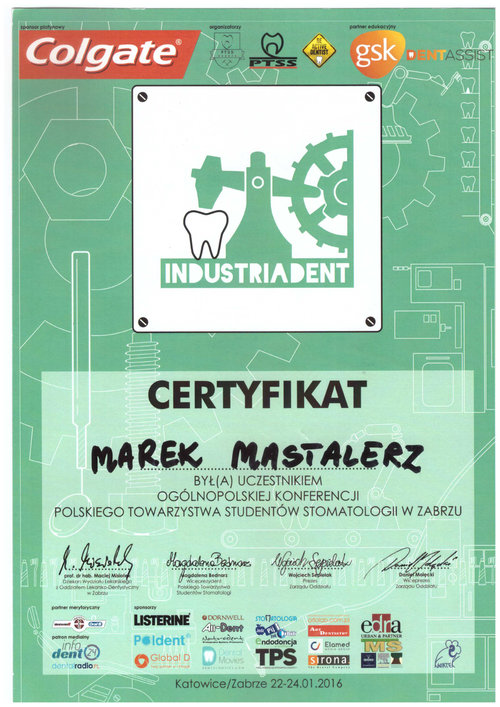 certyfikat Marek Mastelarz