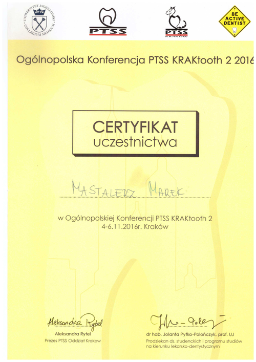 certyfikat Marek Mastelarz